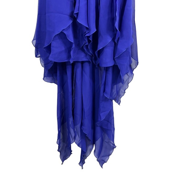 Y2K Babydoll Fairy Prom Dress 3/4 Blue Purple Beaded One Shoulder Asymmetric Hem - Picture 13 of 16